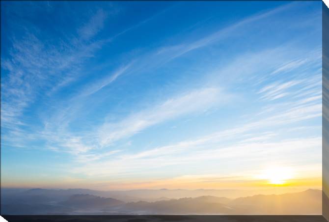 Картины на холсте Sunset with sun rays