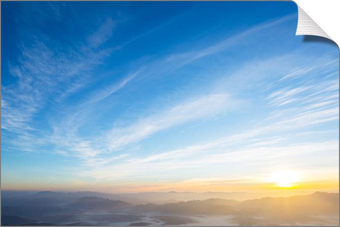 Купить и печать на заказ Картины на холсте Закат с солнечными лучами