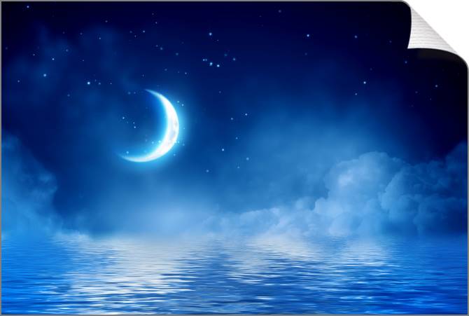 Купить и печать на заказ Картины на холсте Месяц над водой