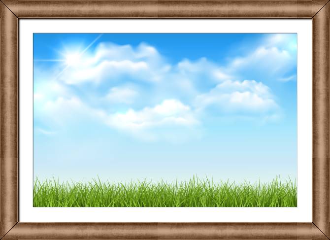 Картины в рамке, багете Sky and grass