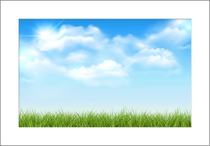 Купить и печать на заказ Картины, фото с паспарту Небо и трава