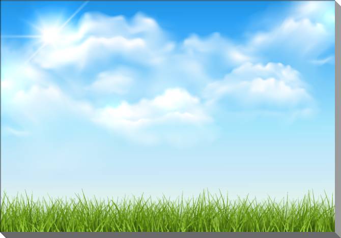 Картины на пластике, пеноркартоне Sky and grass
