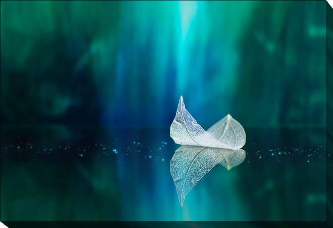 Paintings on canvas White sheet on the mirror surface