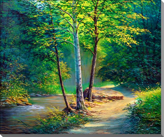 Картины на пластике, пеноркартоне Vivid forest landscape
