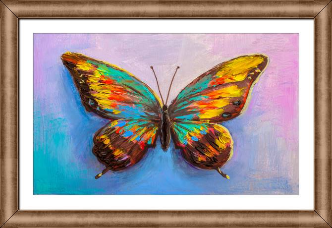 Картины в рамке, багете Butterfly oil painting