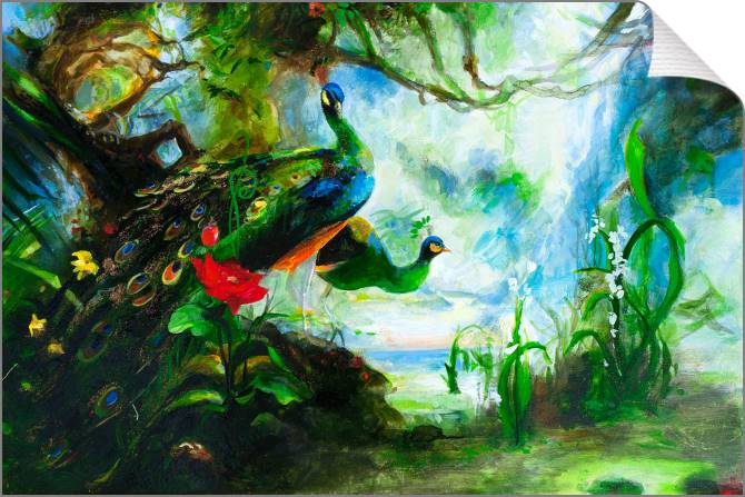 Купить и печать на заказ Картины на холсте Арт с павлинами