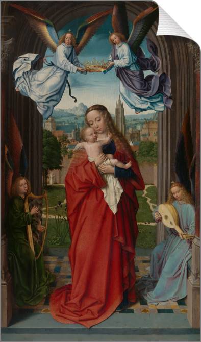 Paintings on canvas Madonna and child with four angels (Gerard David)