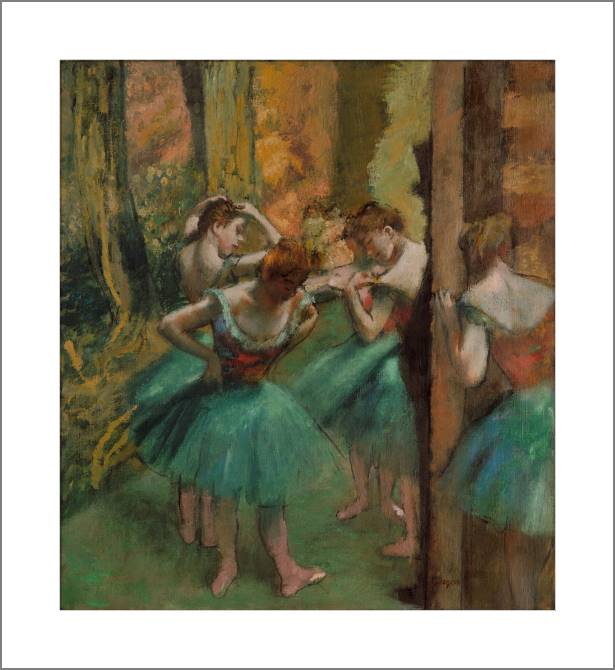 Купить и печать на заказ Картины, фото с паспарту Танцовщицы в розовом и зеленом