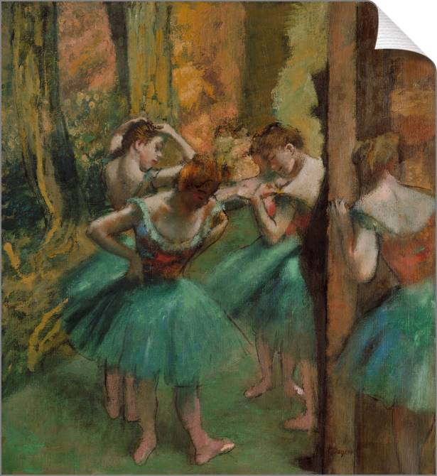 Картины на холсте Dancers in pink and green (Edgar Degas)