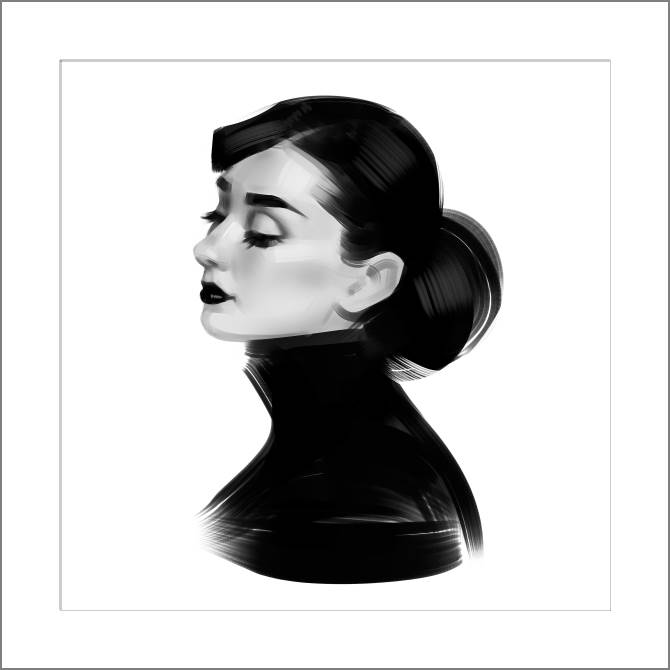 Paintings, photos from Passepartout Art black and white Audrey Hepburn