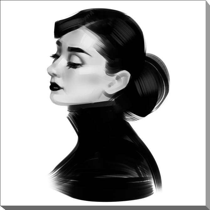 Картины на холсте Art black and white Audrey Hepburn