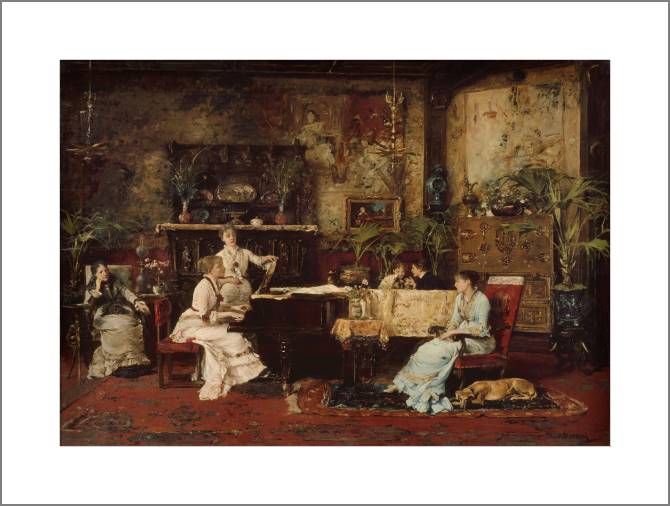 Купить и печать на заказ Картины, фото с паспарту Музыкальная гостиная