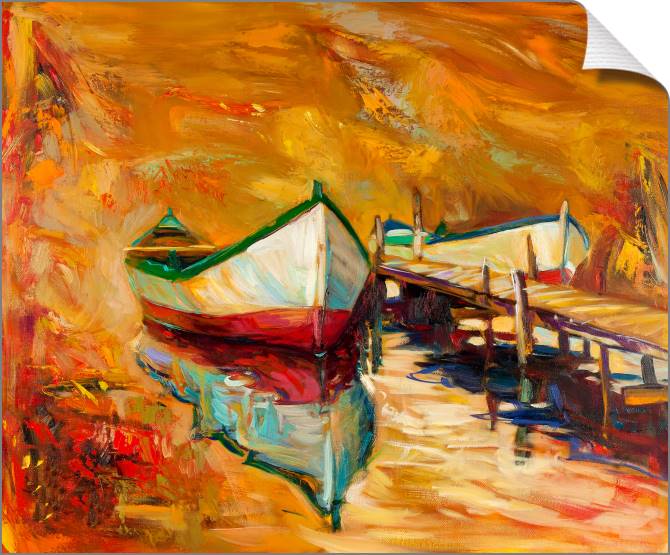 Картины на холсте Boats on orange background