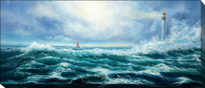 Paintings on canvas Seascape with lighthouse