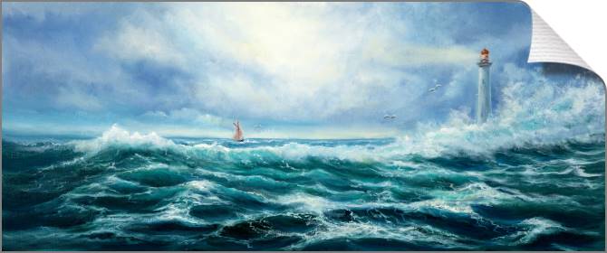 Картины на холсте Seascape with lighthouse