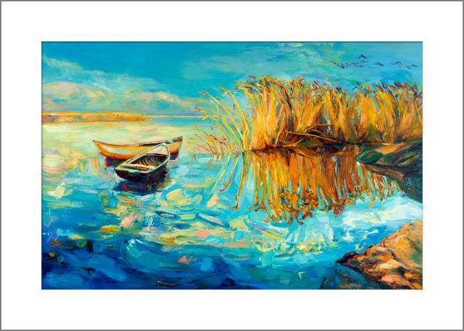 Paintings, photos from Passepartout Boats on the shore of the lake