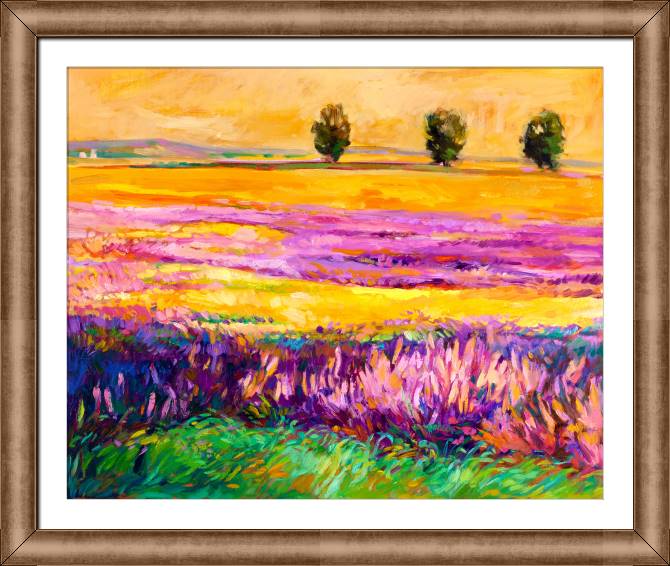Картины в рамке, багете Sunny field of lavender