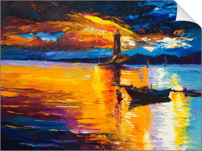 Paintings on canvas Colorful landscape with lighthouse