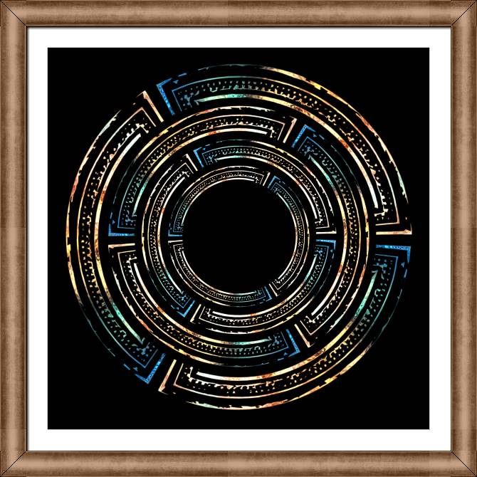 Картины в рамке, багете Metallic effects on a black background