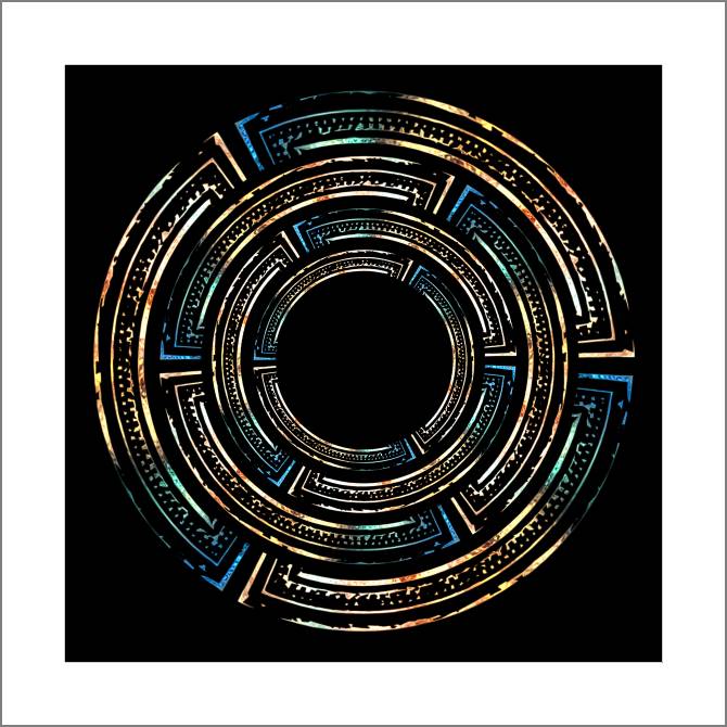 Купить и печать на заказ Картины, фото с паспарту Металлические эффекты на черном фоне