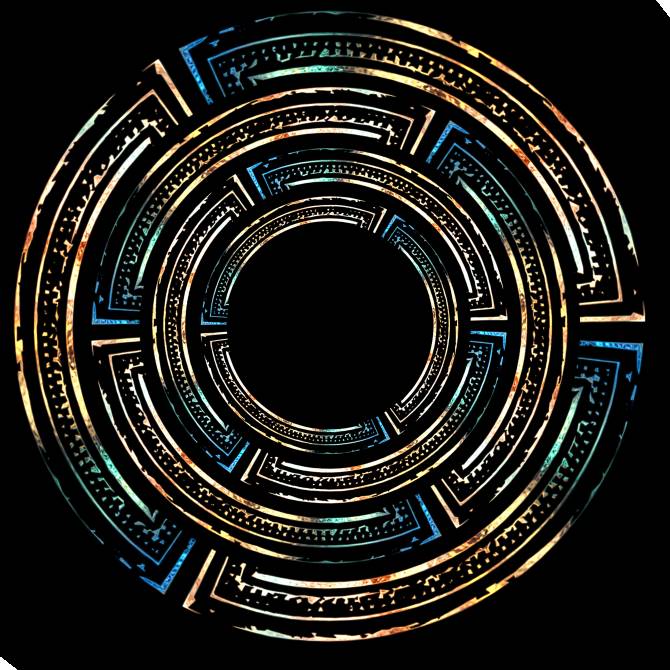 Картины на холсте Metallic effects on a black background