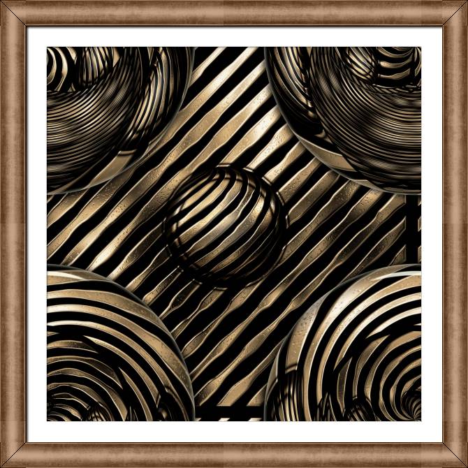 Картины в рамке, багете Metal abstraction