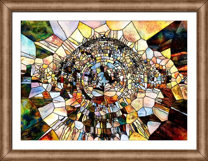 Картины в рамке, багете Stained glass abstraction