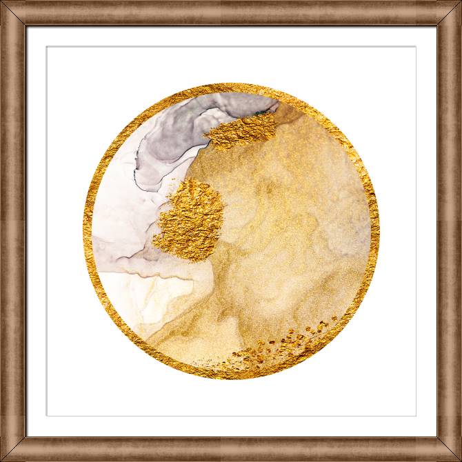 Картины в рамке, багете The Golden texture and watercolor