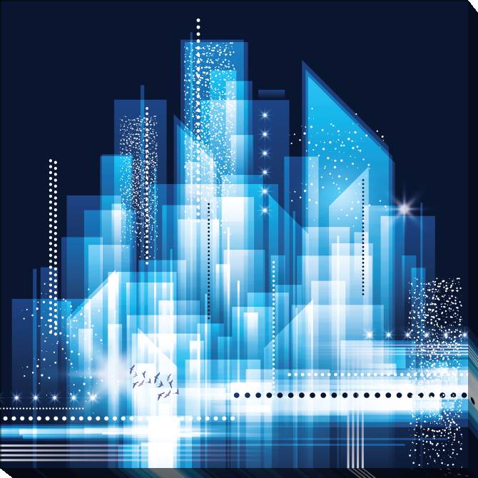 Paintings on canvas Abstract city
