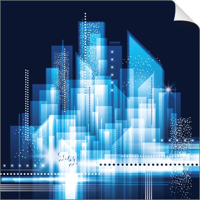 Купить и печать на заказ Картины на холсте Абстрактный город