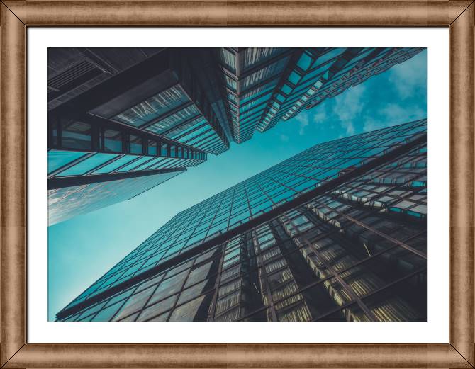 Картины в рамке, багете Skyscrapers and view of the sky