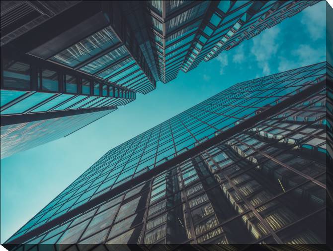 Картины на холсте Skyscrapers and view of the sky