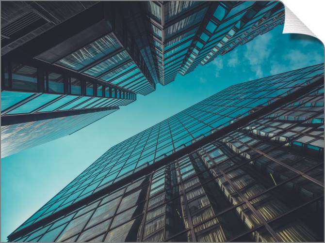 Купить и печать на заказ Картины на холсте Небоскребы и вид на небо