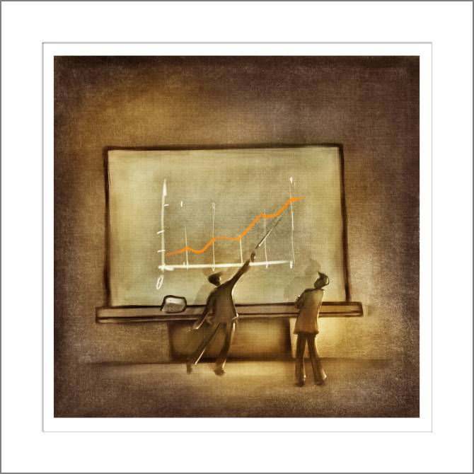 Paintings, photos from Passepartout Art two men discuss the schedule