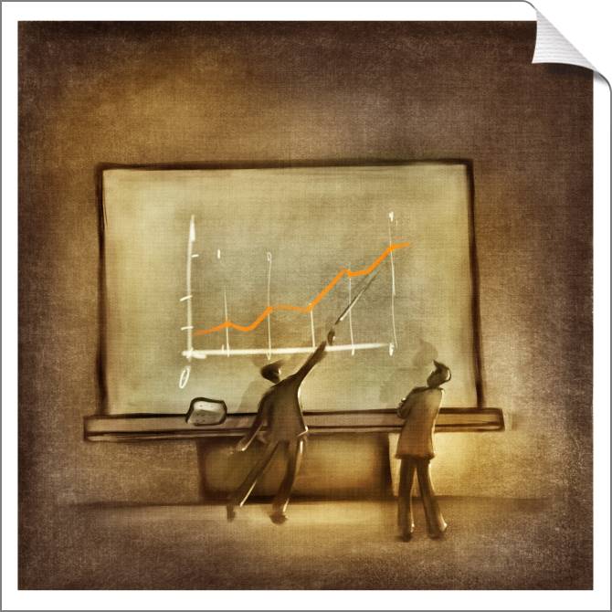 Купить и печать на заказ Картины на холсте Арт двое мужчин обсуждают график