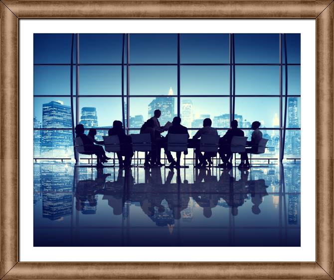 Купить и печать на заказ Картины в рамке, багете Деловая встреча в Нью-Йоркском офисе