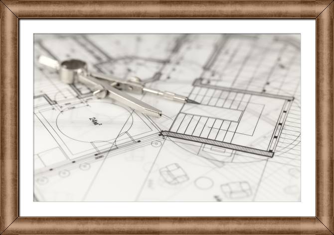 Купить и печать на заказ Картины в рамке, багете План архитектуры