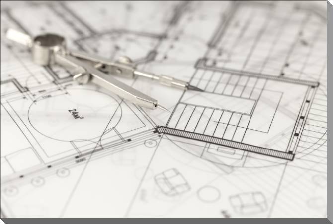 Купить и печать на заказ Картины на пластике, пеноркартоне План архитектуры