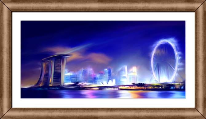 Купить и печать на заказ Картины в рамке, багете Марина Бэй Сингапур