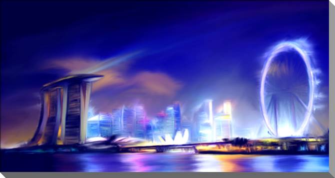 Купить и печать на заказ Картины на пластике, пеноркартоне Марина Бэй Сингапур