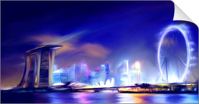 Купить и печать на заказ Картины на холсте Марина Бэй Сингапур