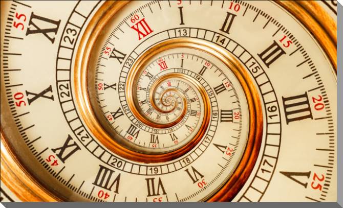 Купить и печать на заказ Картины на пластике, пеноркартоне Фрактальные ретро часы