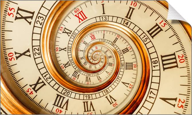 Купить и печать на заказ Картины на холсте Фрактальные ретро часы