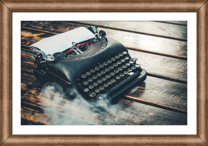 Купить и печать на заказ Картины в рамке, багете Старинная печатная машинка