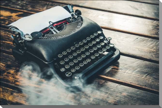 Купить и печать на заказ Картины на пластике, пеноркартоне Старинная печатная машинка