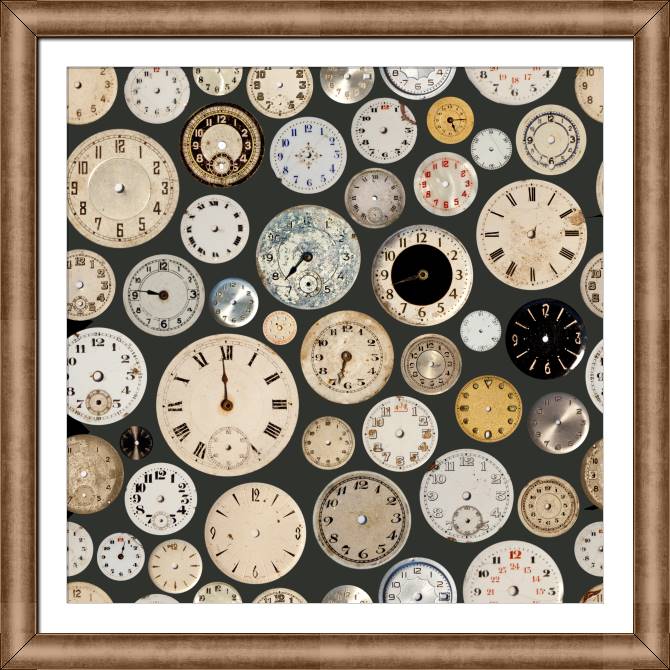 Купить и печать на заказ Картины в рамке, багете Старинные циферблаты