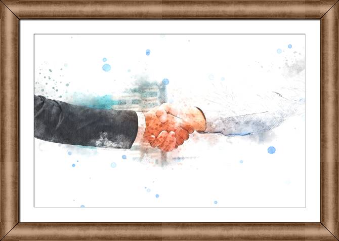 Купить и печать на заказ Картины в рамке, багете Бизнес партнерство