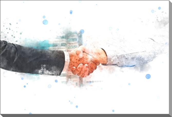 Купить и печать на заказ Картины на пластике, пеноркартоне Бизнес партнерство