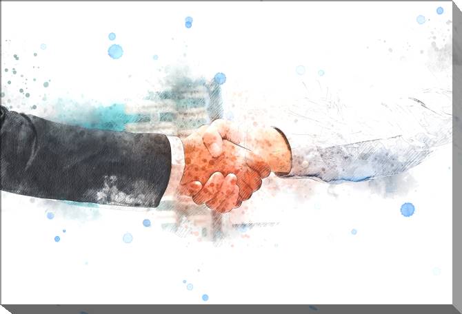 Paintings on canvas Business partnership