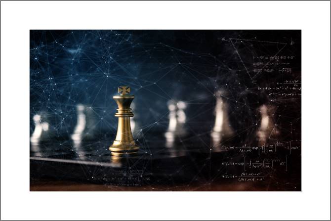 Купить и печать на заказ Картины, фото с паспарту Стратегия в шахматах